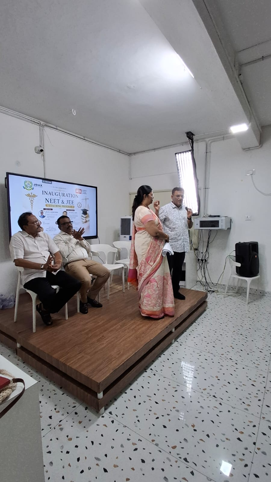 Address to students and guests during the NEET and JEE coaching program launch