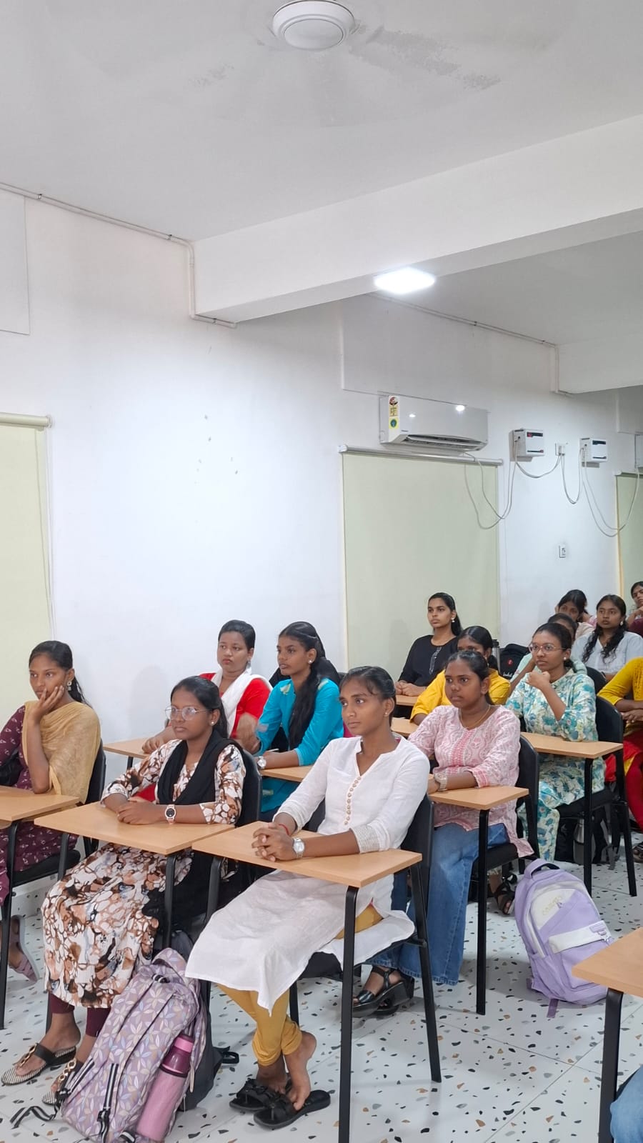 Students attending the first session of the NEET and JEE coaching program