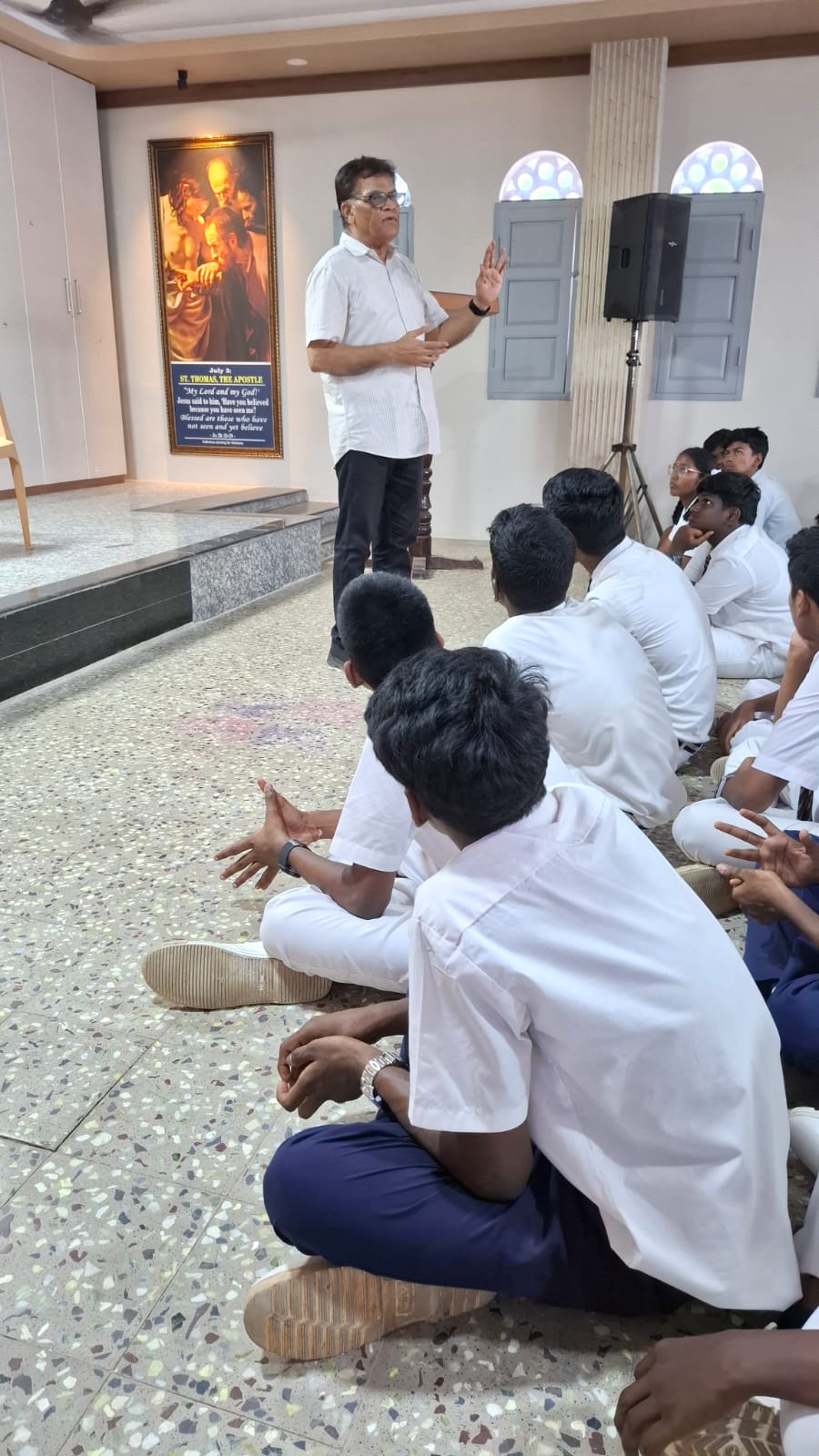 Session in progress at Santhome Higher Secondary School